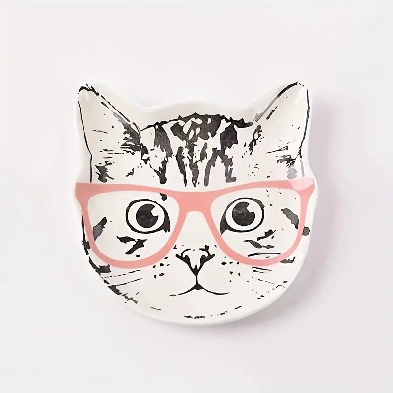 Cat with Glasses Trinket Dish