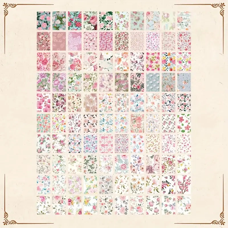 Senyu Garden Vintage Floral Scrapbook Paper Book