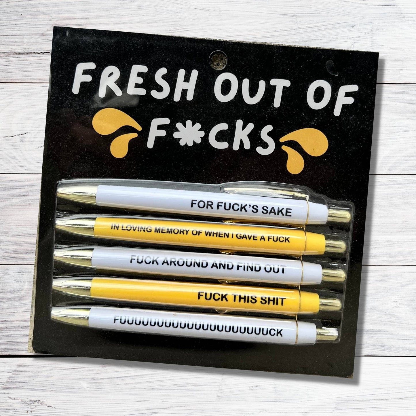 Fresh out of Fucks Pen Set (funny, christmas gift, stocking