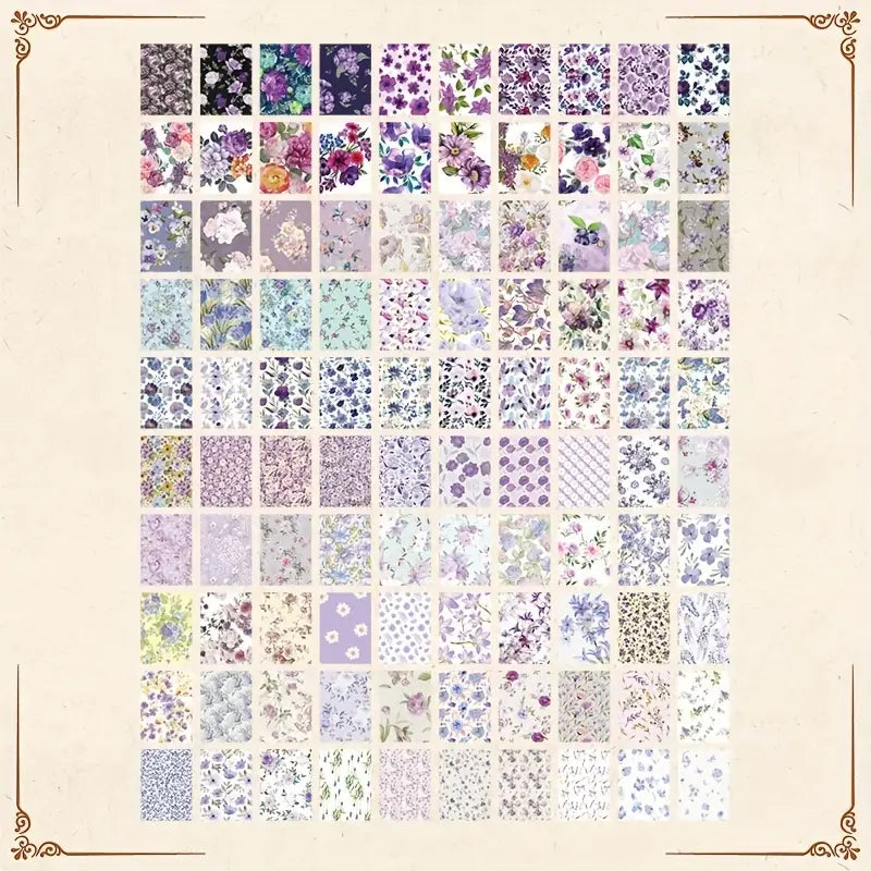 Senyu Garden Vintage Floral Scrapbook Paper Book