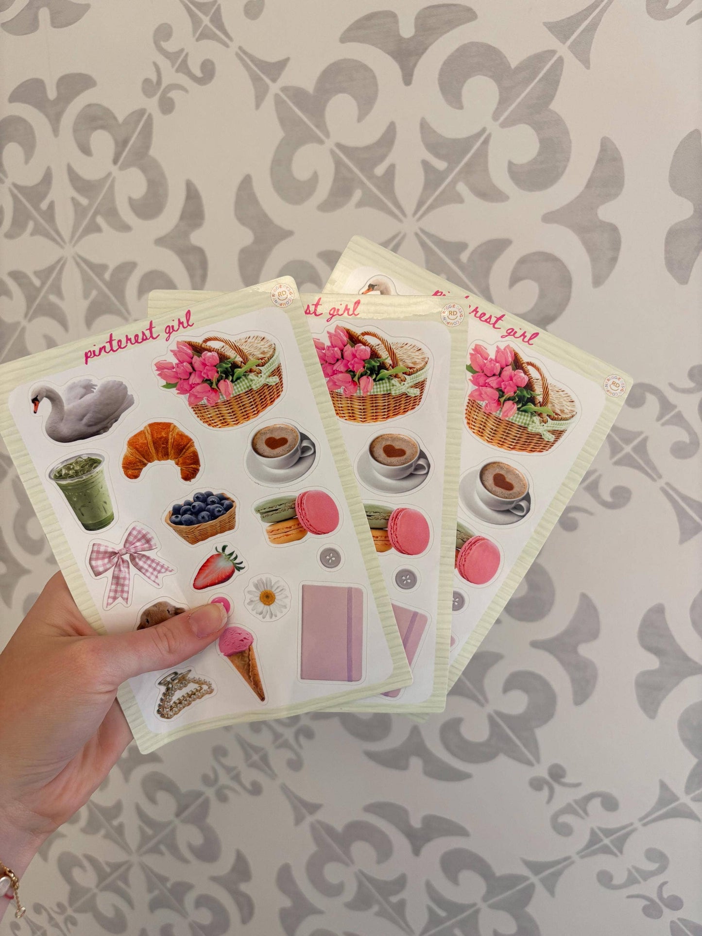 Pinterest Girl Junk Journal 5x7 Sticker Sheet