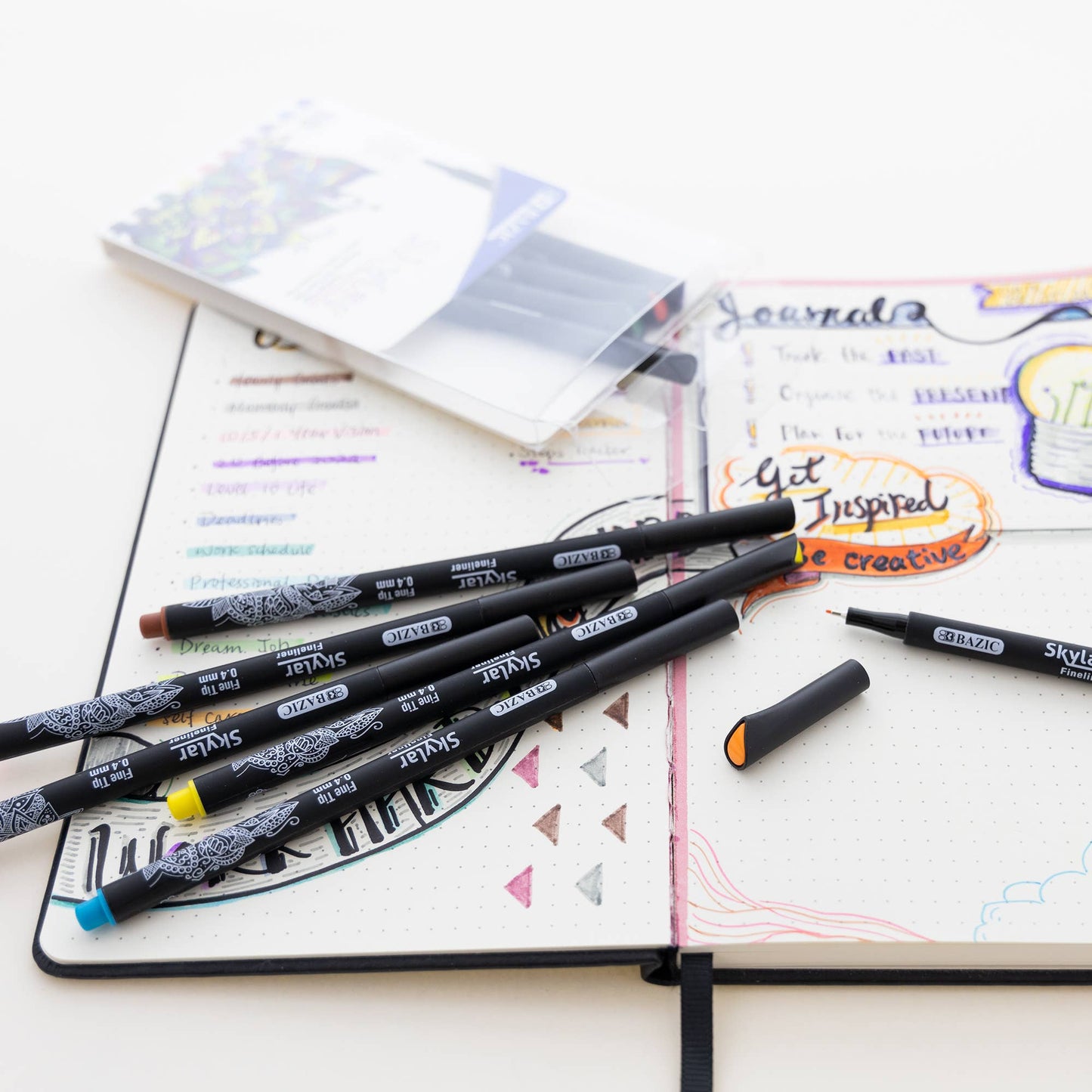 Skylar Fineliner Pens, 0.4mm, 10 Assorted Colors