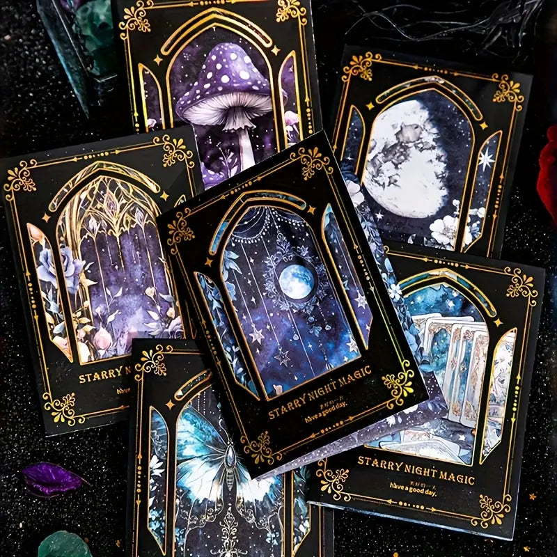 Starry Night Magic Background Stickers