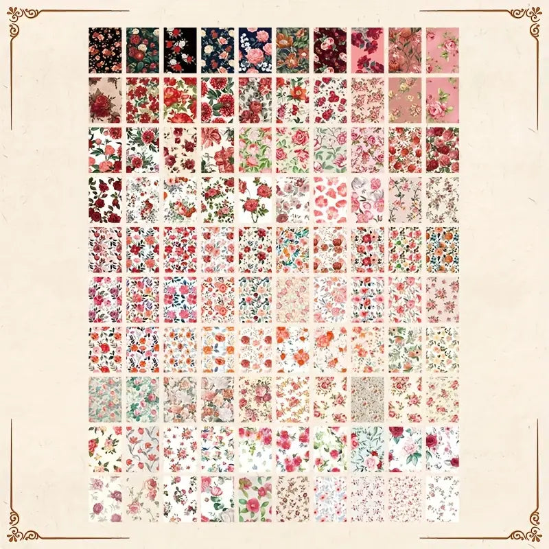 Senyu Garden Vintage Floral Scrapbook Paper Book