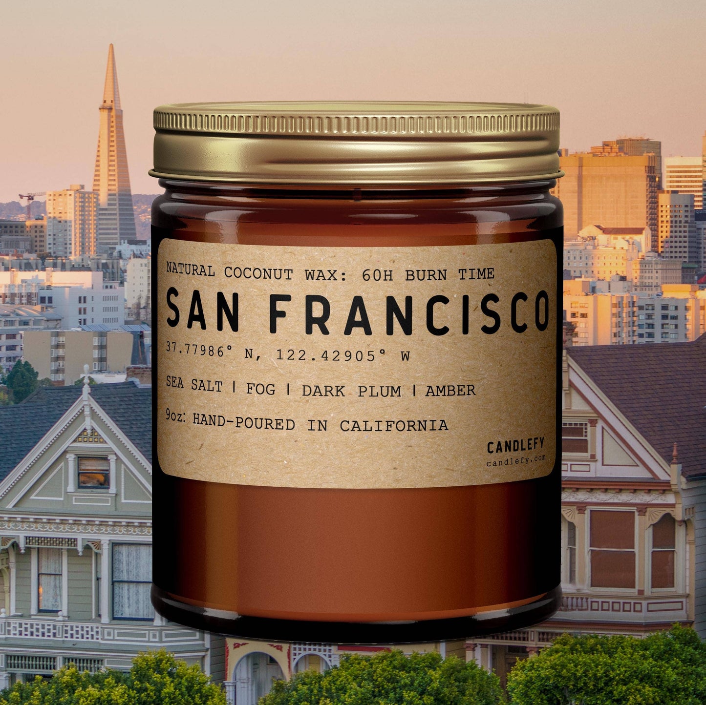 San Francisco California Scented Natural Wax Candle