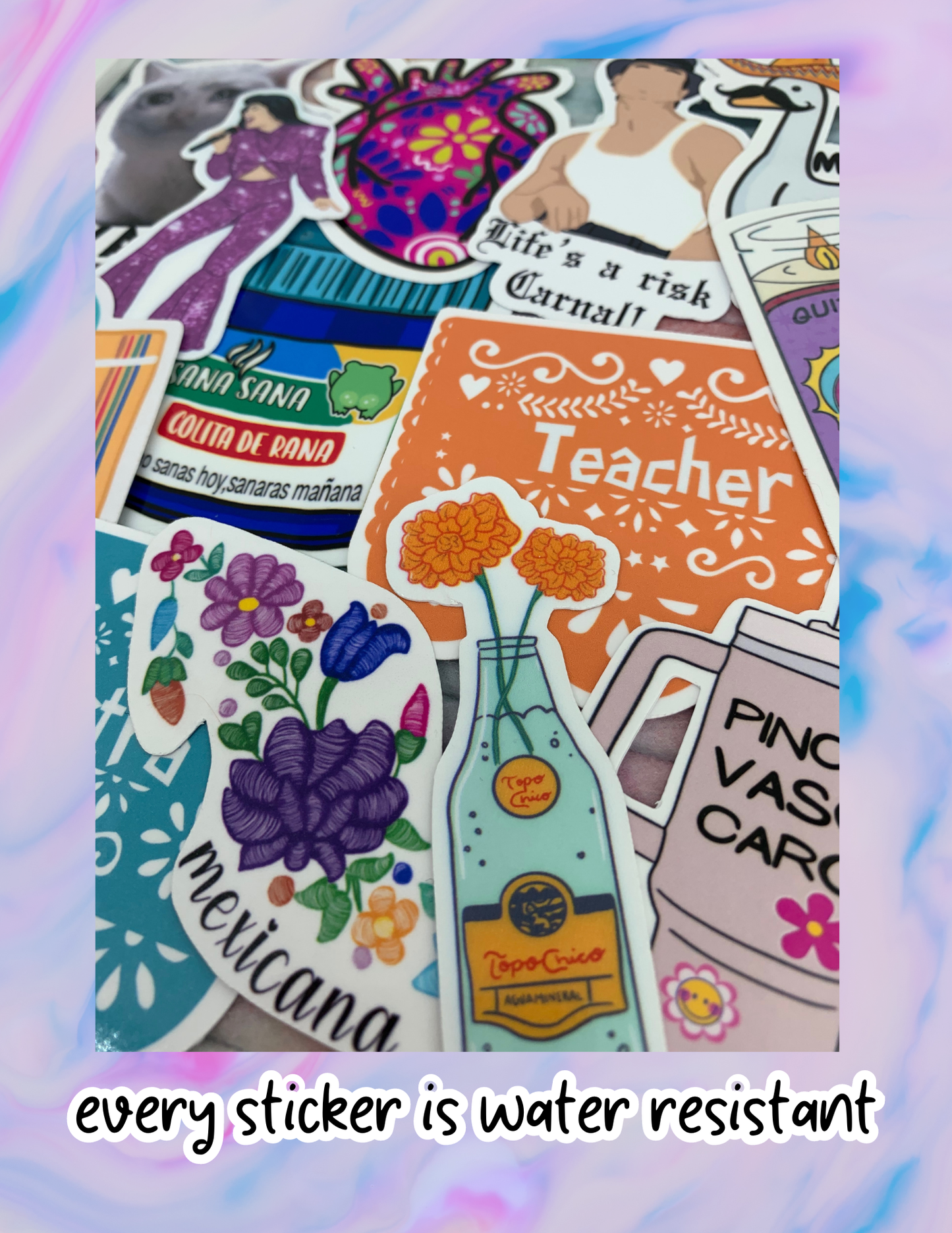 Cafecito y un buen libro latina sticker