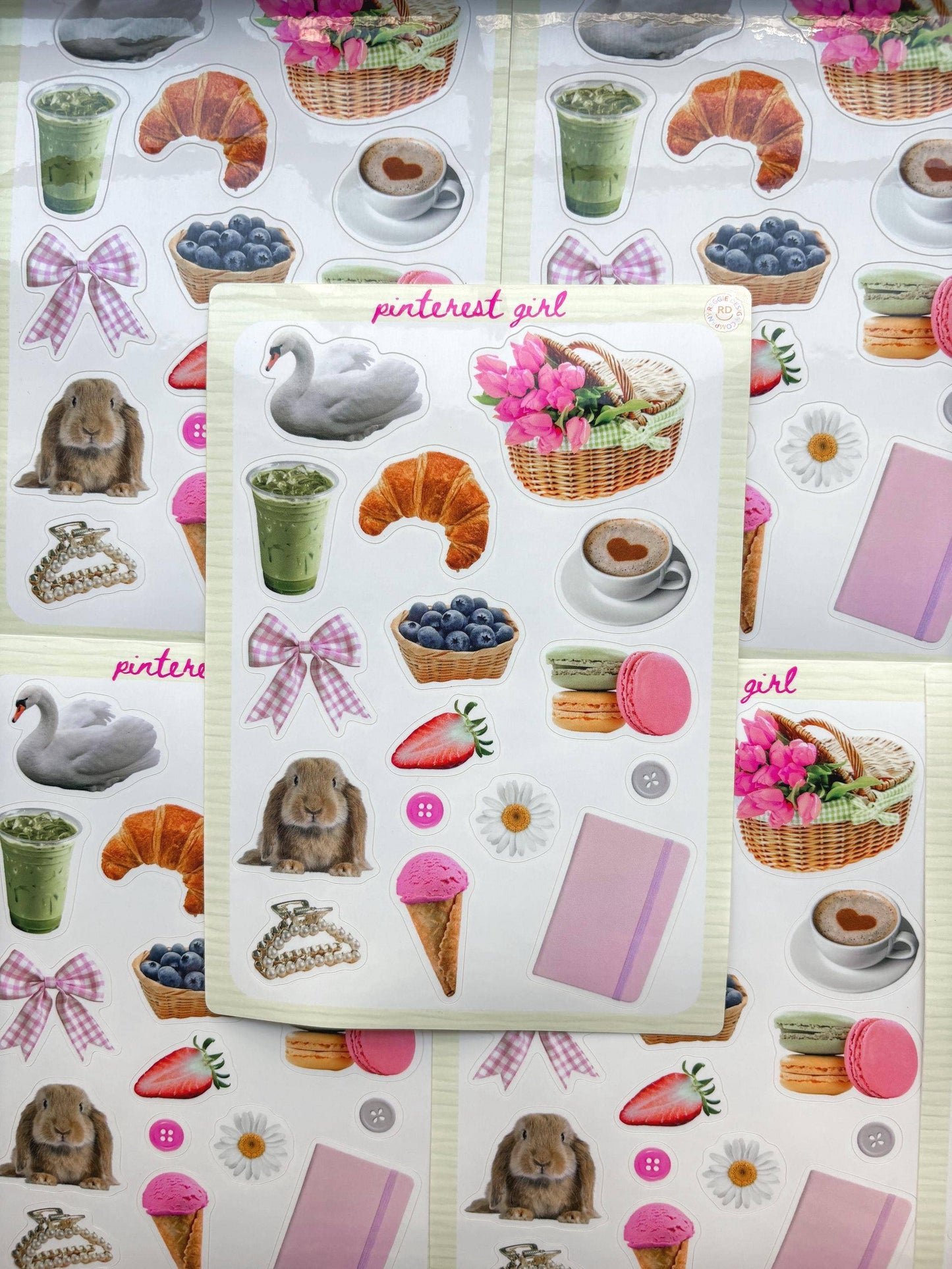 Pinterest Girl Junk Journal 5x7 Sticker Sheet