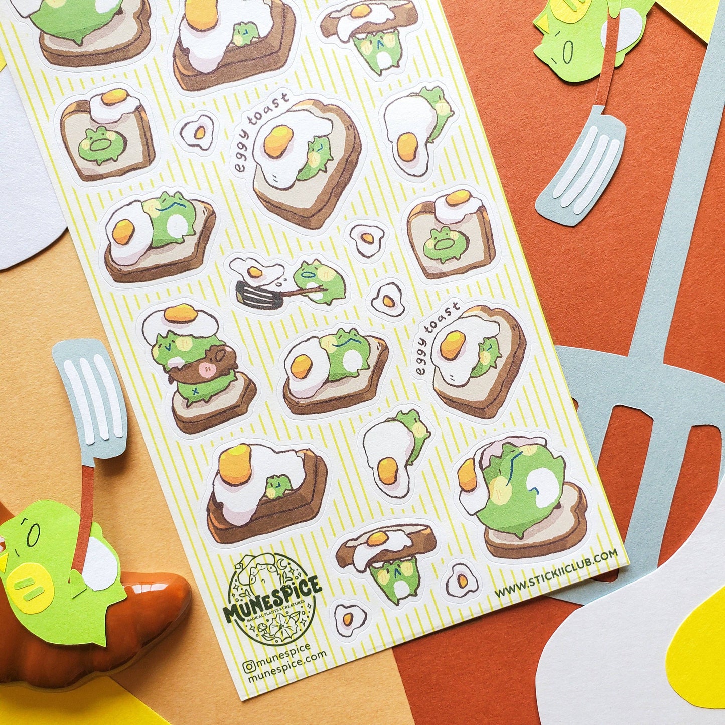 Froggy Eggy Toast Sticker Sheet