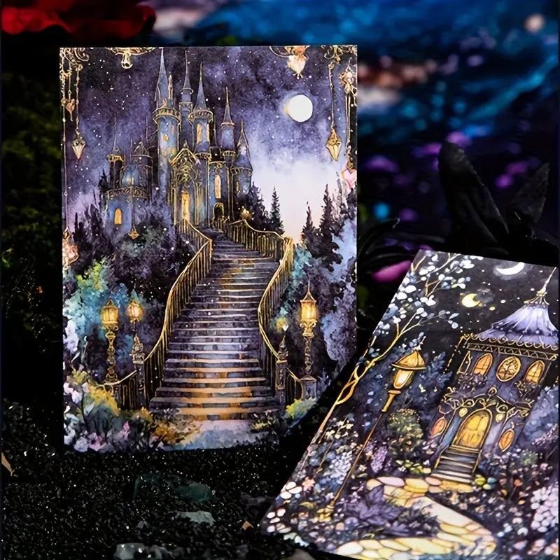 Starry Night Magic Background Stickers