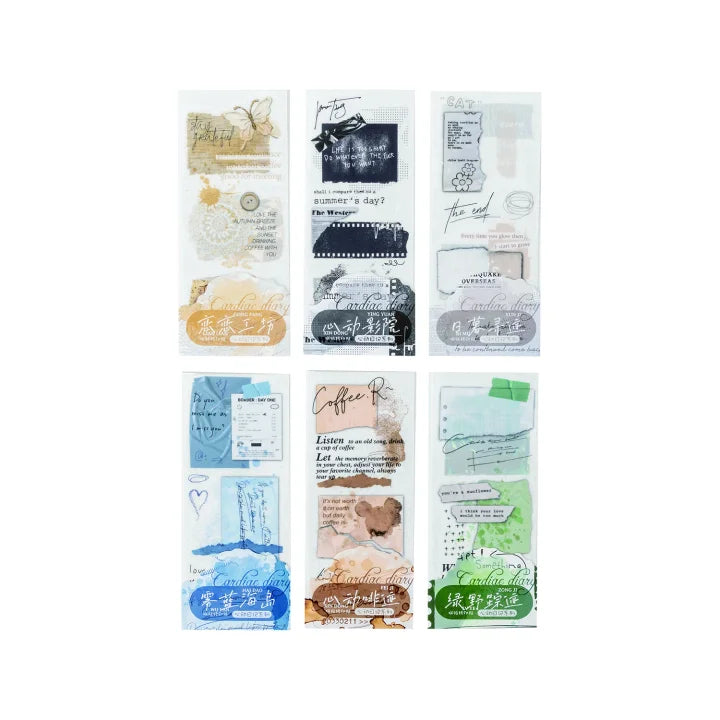 Cardiac Diary Watercolor Smudge Sticker Series