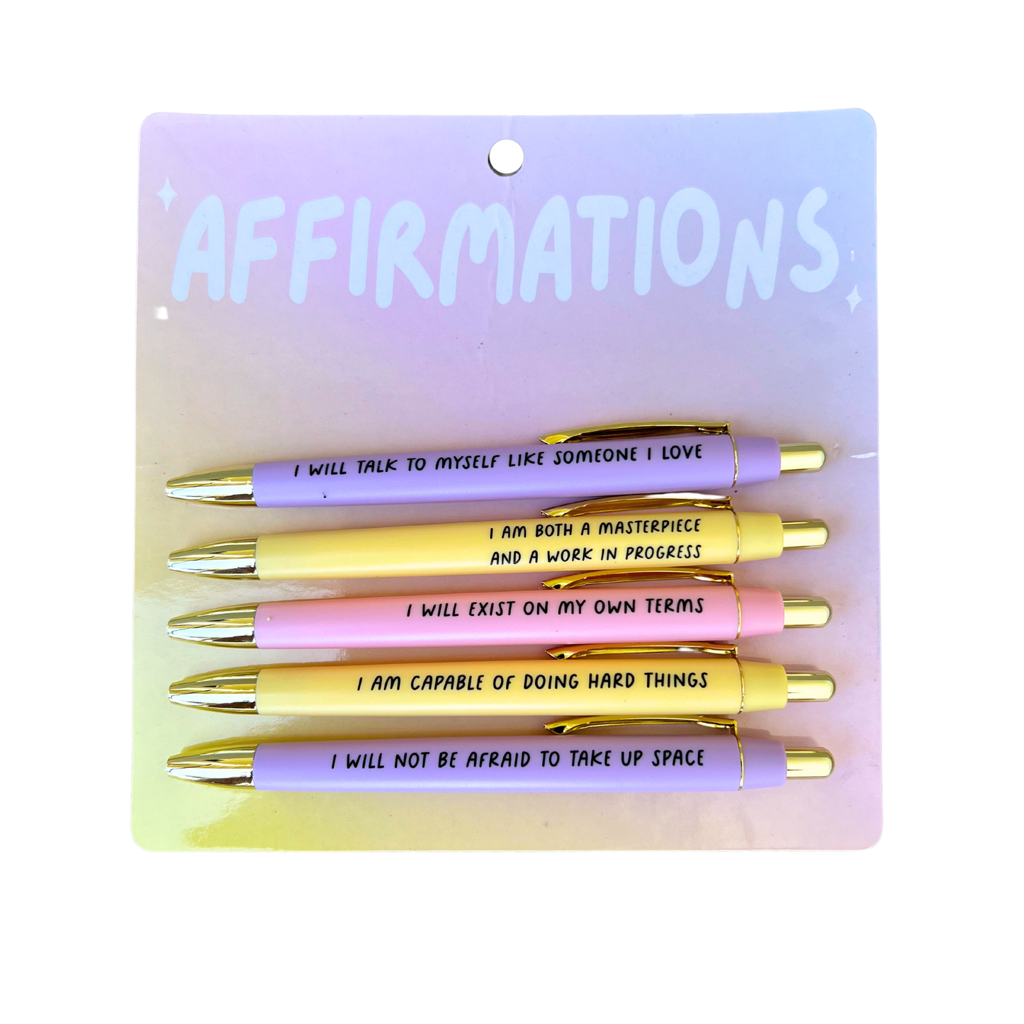 Affirmations Pen Set (self love, mindfulness, christmas gift