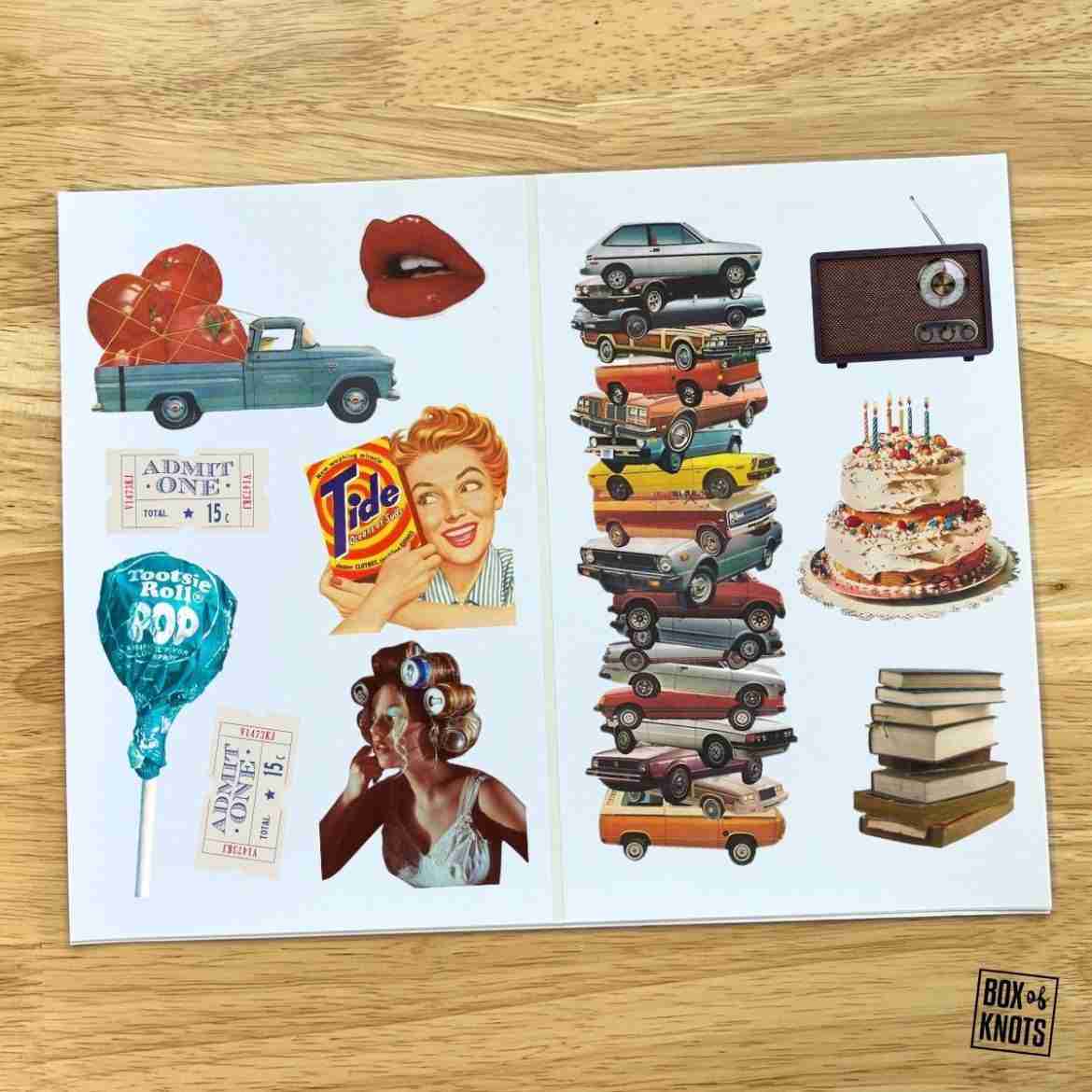 Box of Knots Sticker Kit - Vintage Magazine