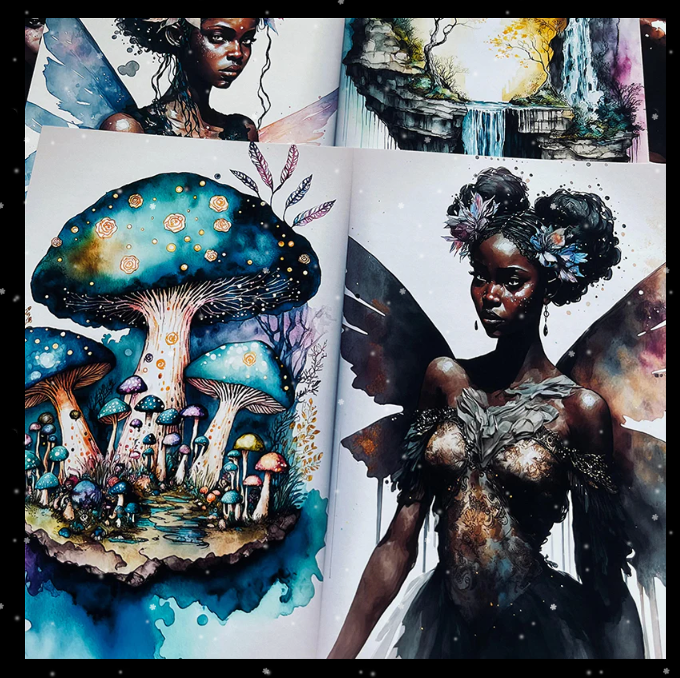 Melanin Fairy in a Forest Background Paper