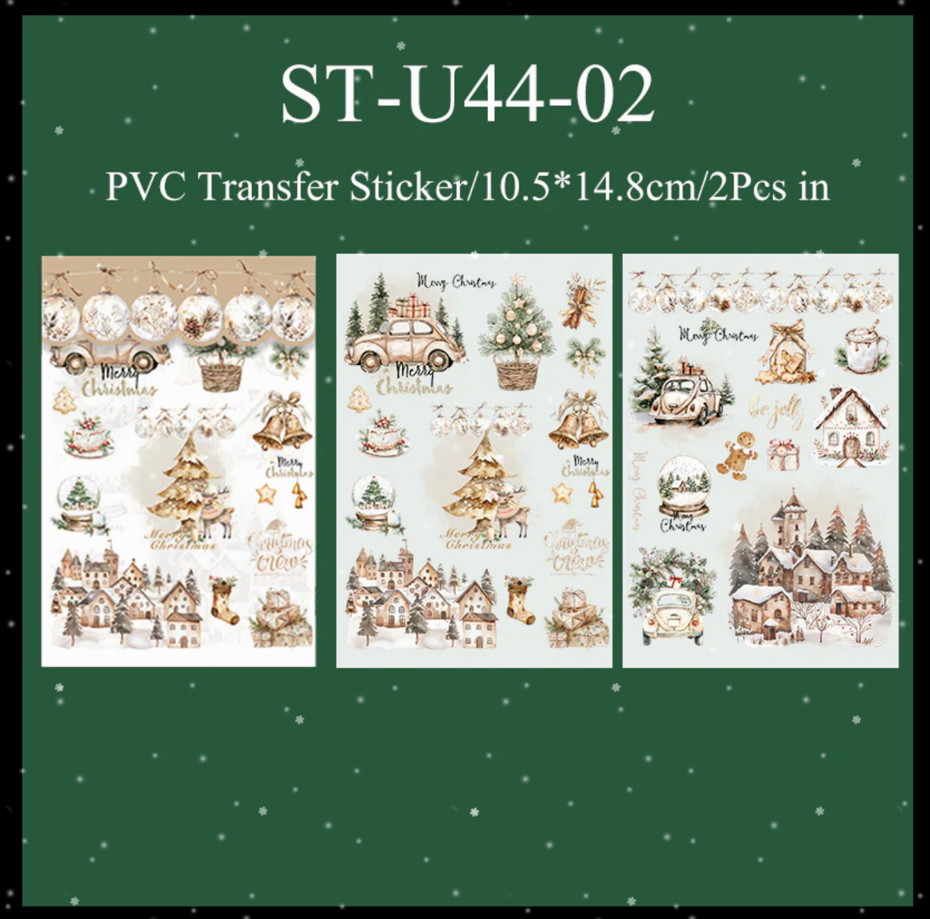 Christmas Cheer Transfer Sticker Sheets