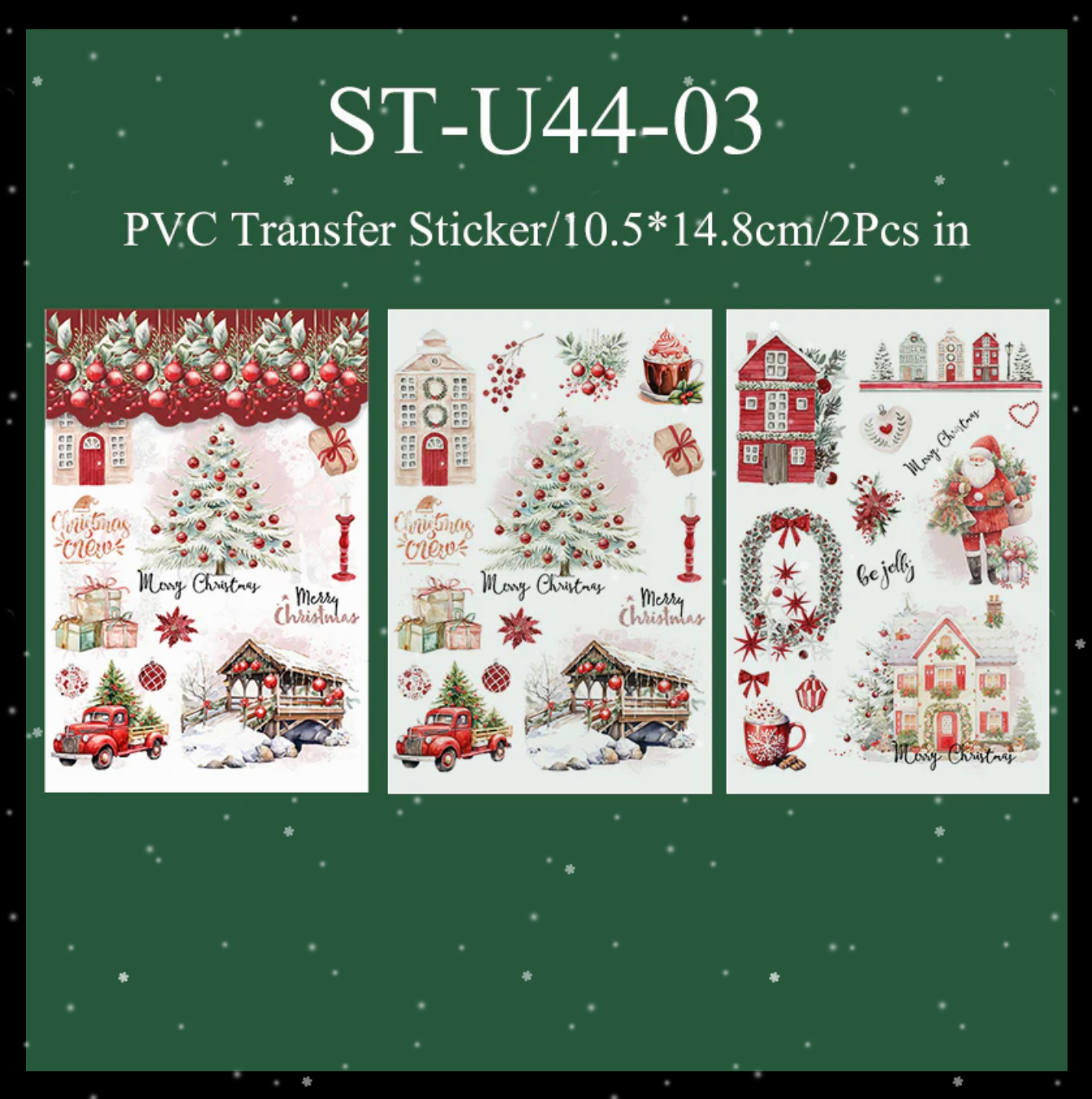 Christmas Cheer Transfer Sticker Sheets