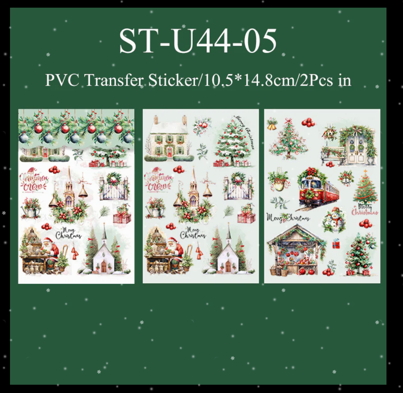 Christmas Cheer Transfer Sticker Sheets
