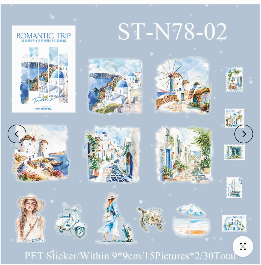 Romantic Trip Scene Stickers