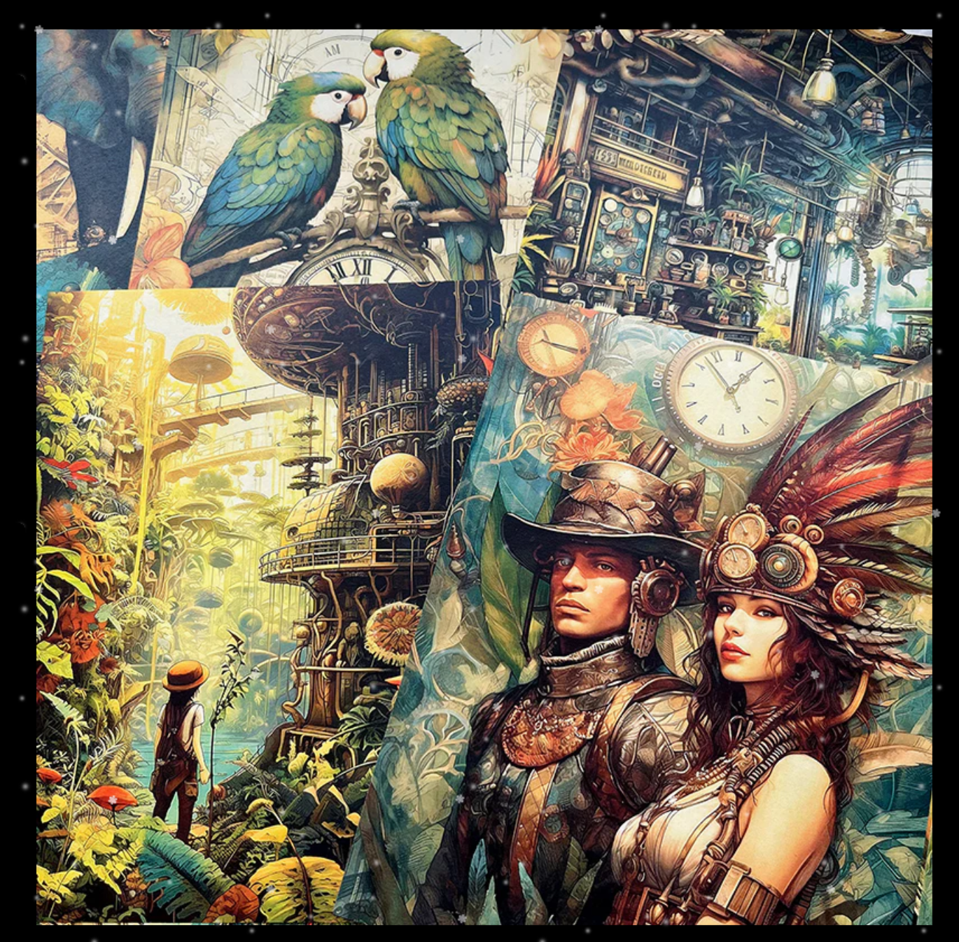 Steampunk Rainforest Paper