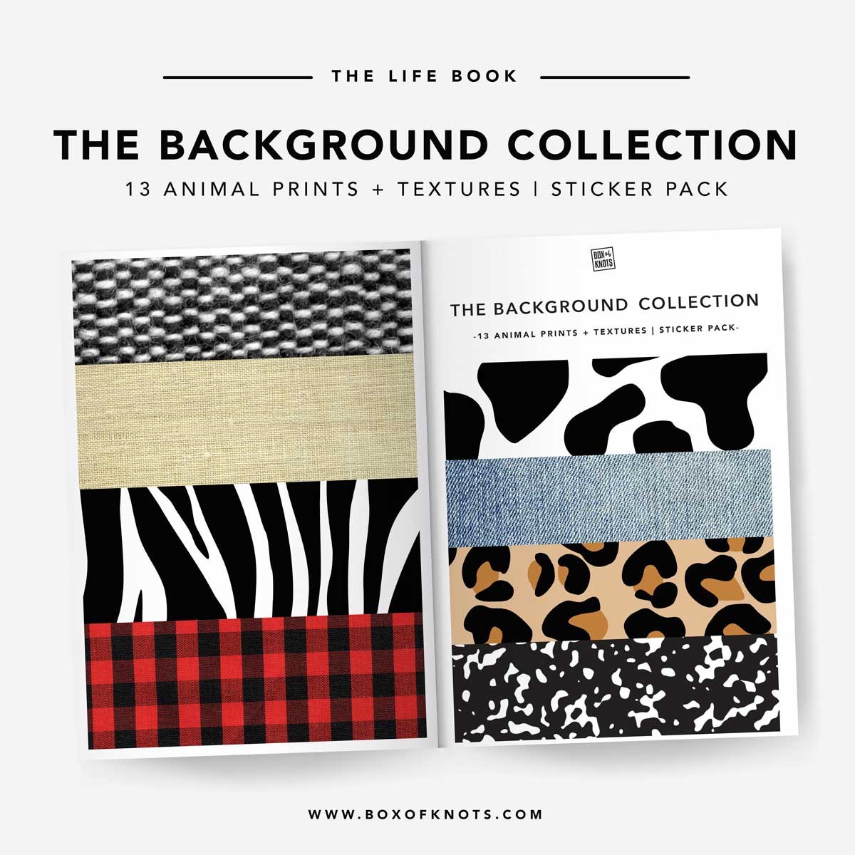Box of Knots Background Stickers - Animal Prints