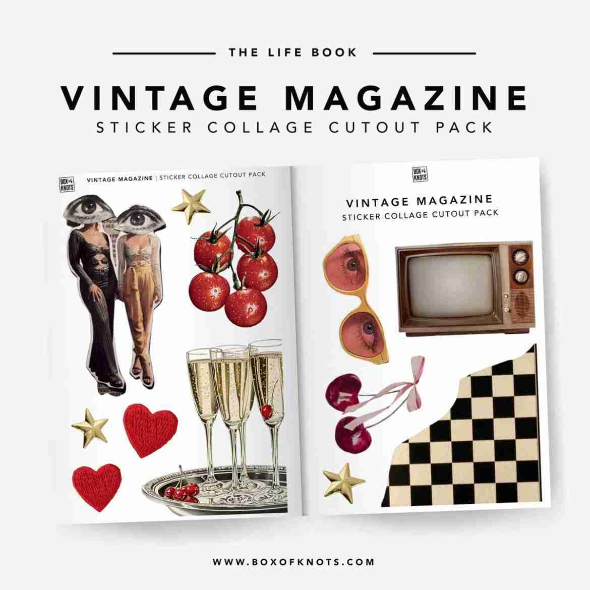 Box of Knots Sticker Kit - Vintage Magazine