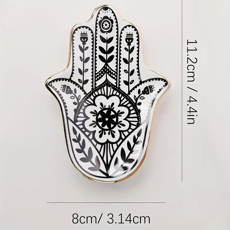 Flower Hand Print Ceramic Trinket Dish