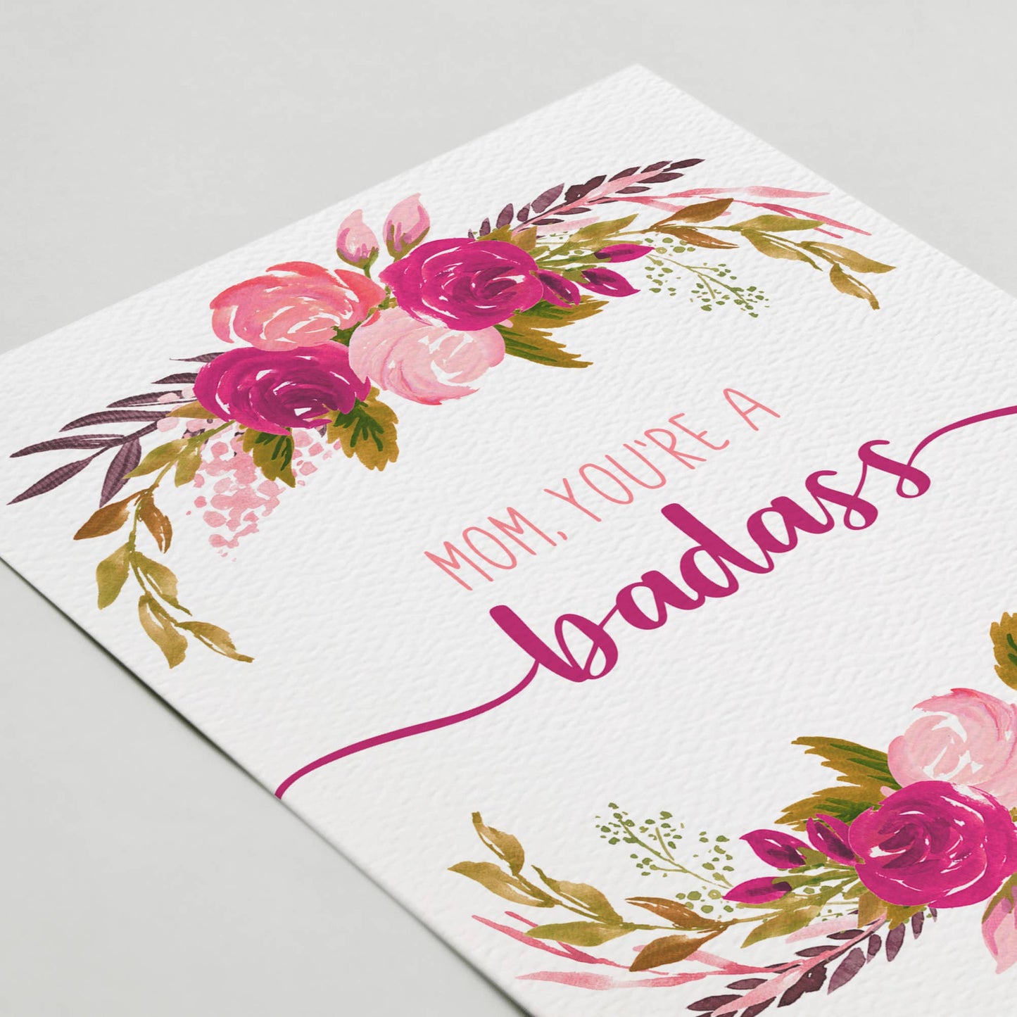 Badass Mom, Birthday Day card for mom, funny, Mother's Day