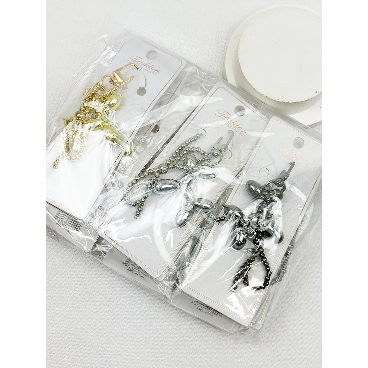 Metallic Puppy Theme Keychain
