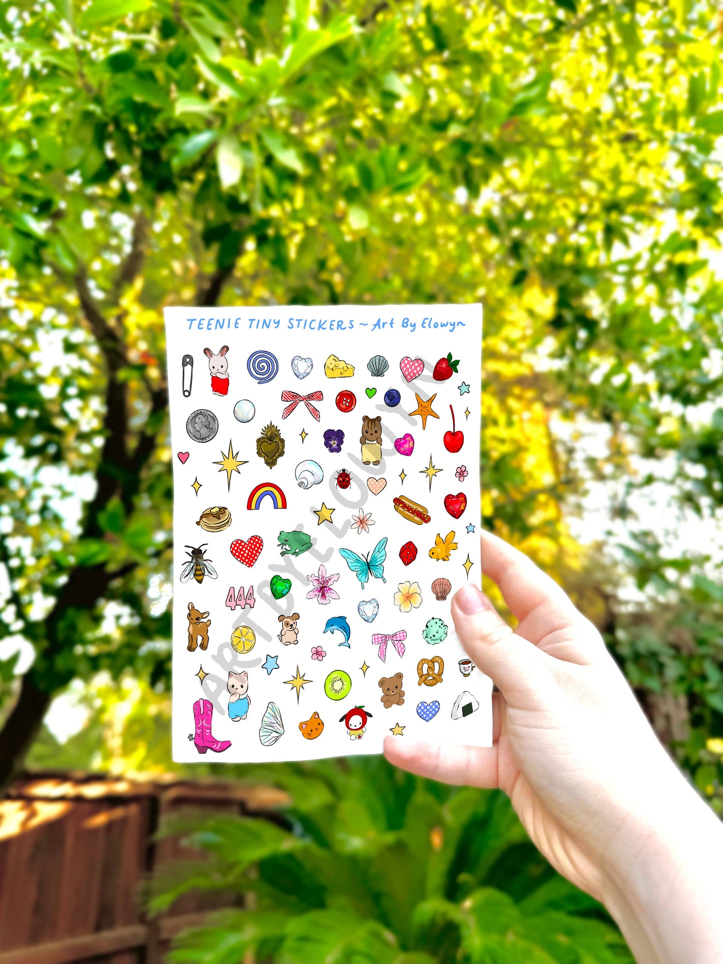 Teenie Tiny Stickers Sheet by Elowyn Makes Art