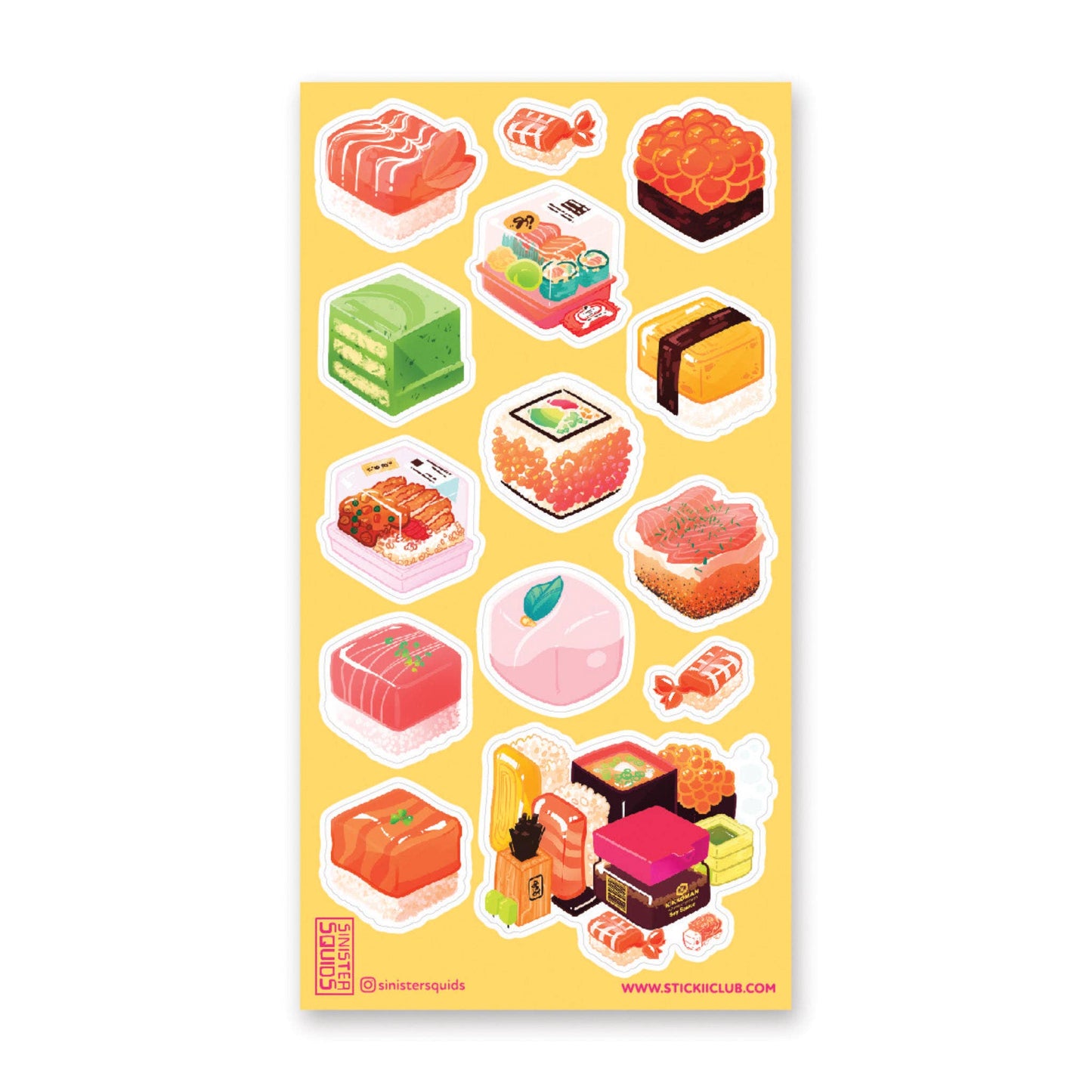 Sushi Squares Sticker Sheet