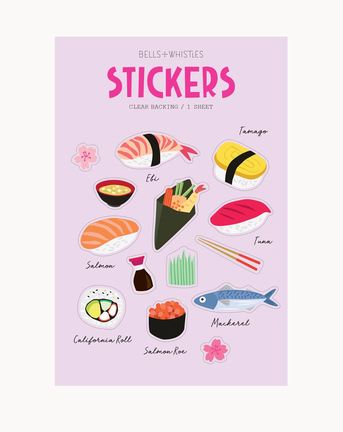Sushi Clear Stickers