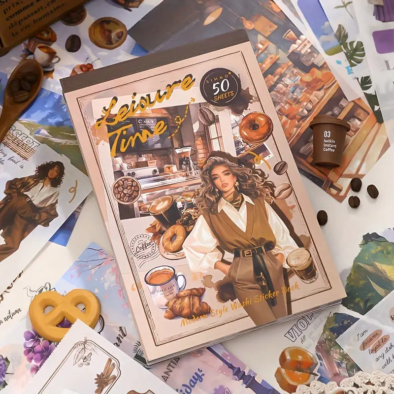 Leisure Time Coffee Sticker Book