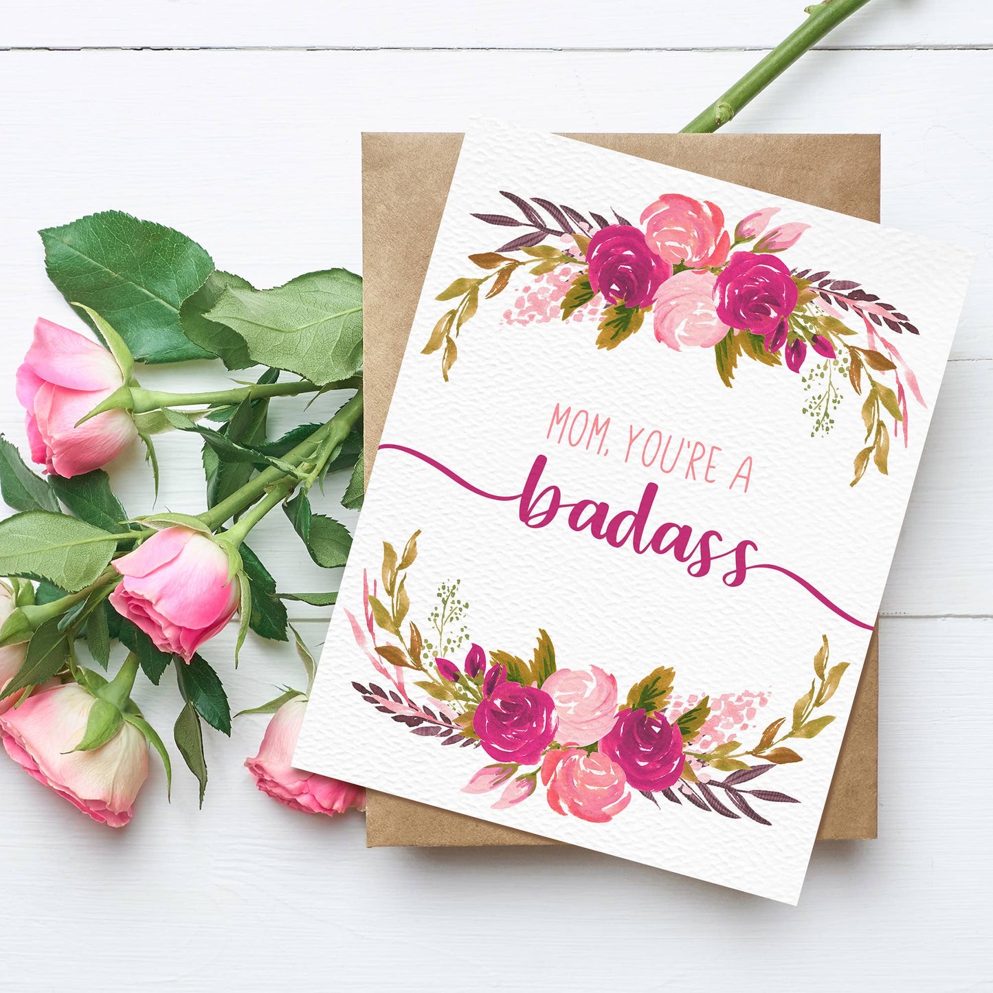 Badass Mom, Birthday Day card for mom, funny, Mother's Day