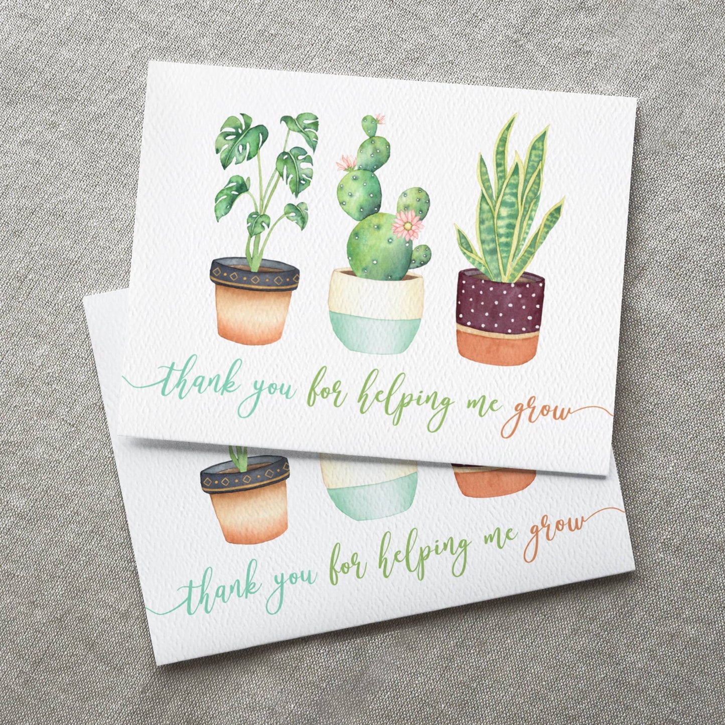 Thank You For Helping Me Grow Card, Teacher Appreciation
