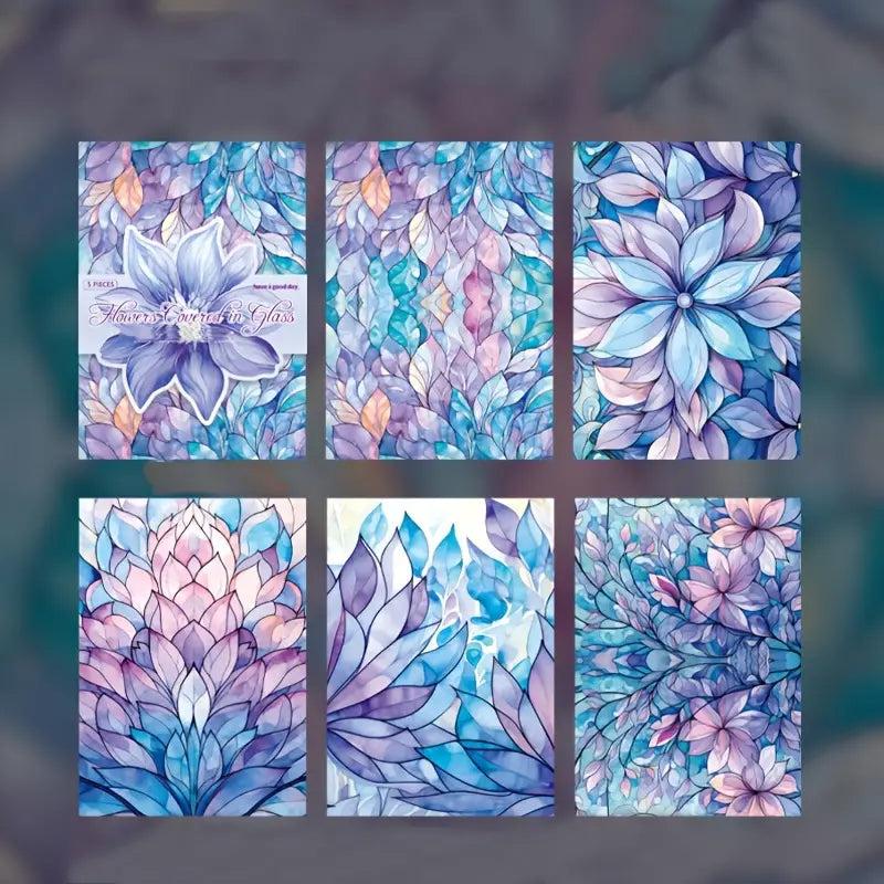 Stained Glass Flower Background Sticker