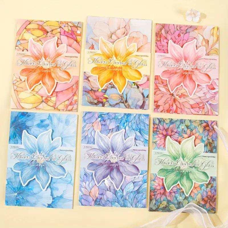 Stained Glass Flower Background Sticker