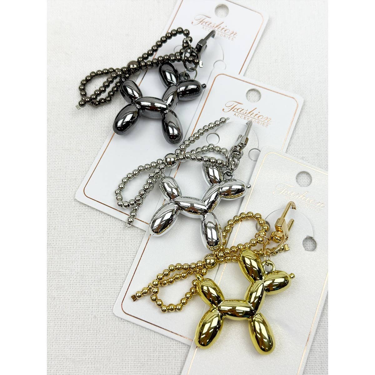 Metallic Puppy Theme Keychain