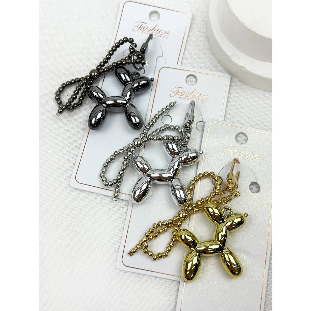 Metallic Puppy Theme Keychain