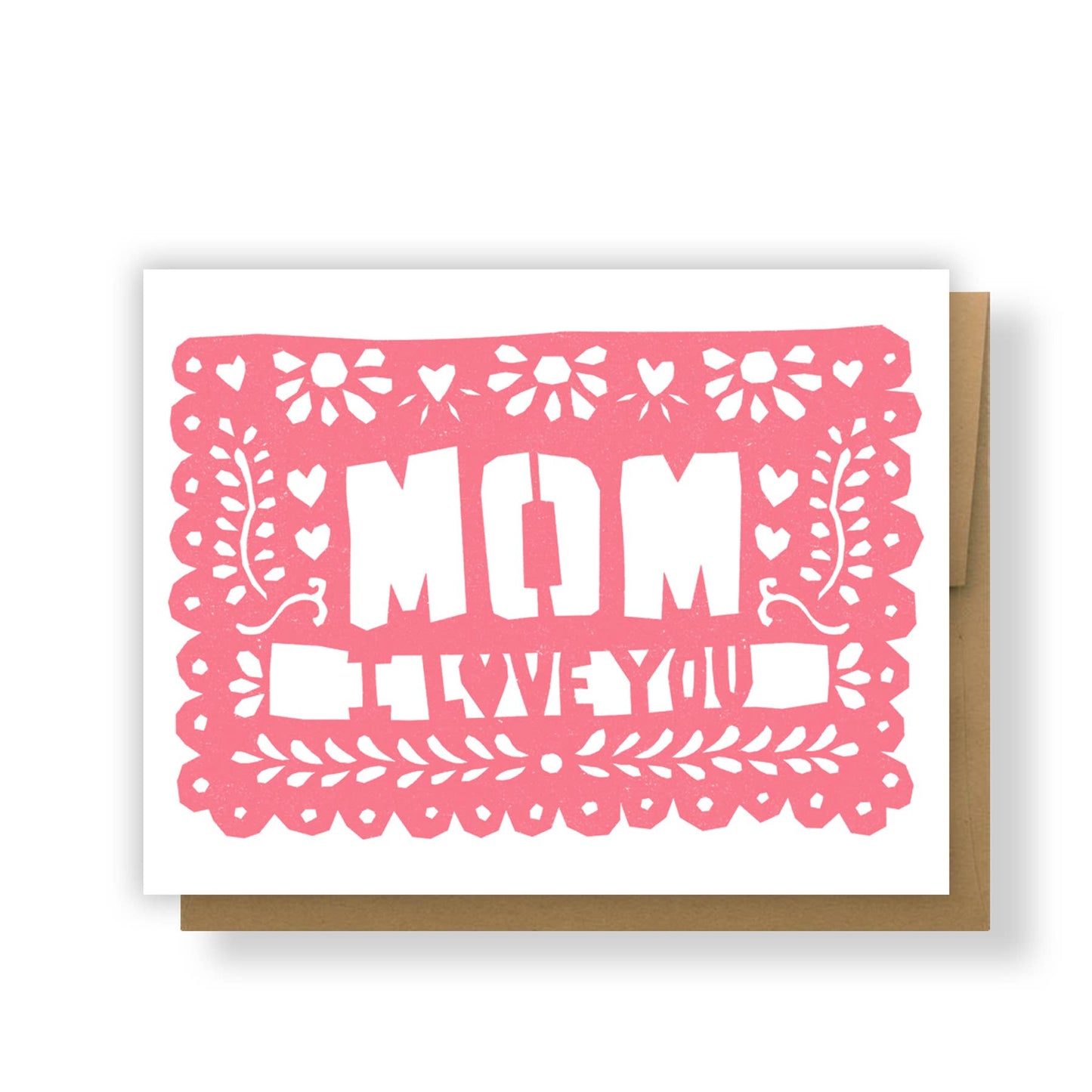 Mom I Love You Papel Picado Greeting Card