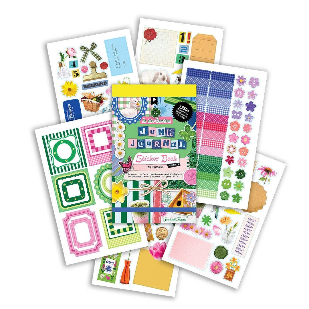 Pipsticks In The Garden Junk Journal Sticker Book