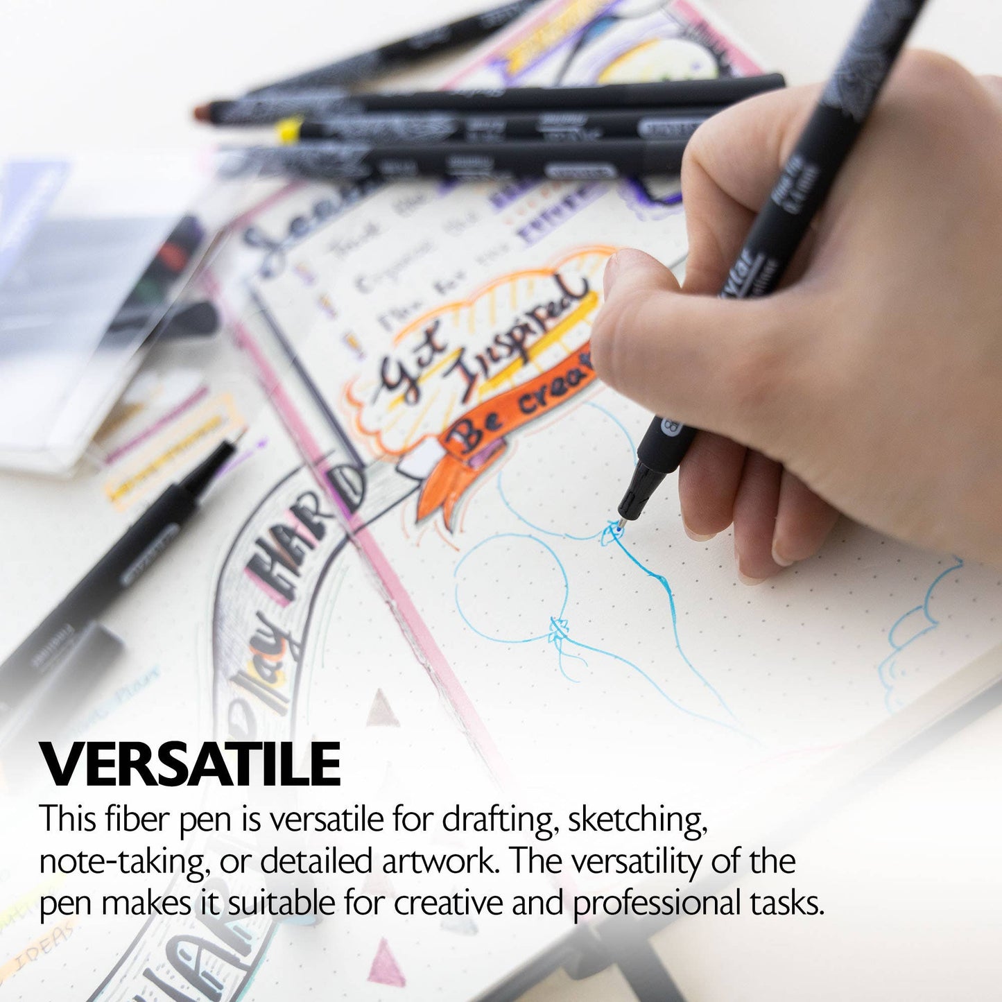 Skylar Fineliner Pens, 0.4mm, 10 Assorted Colors