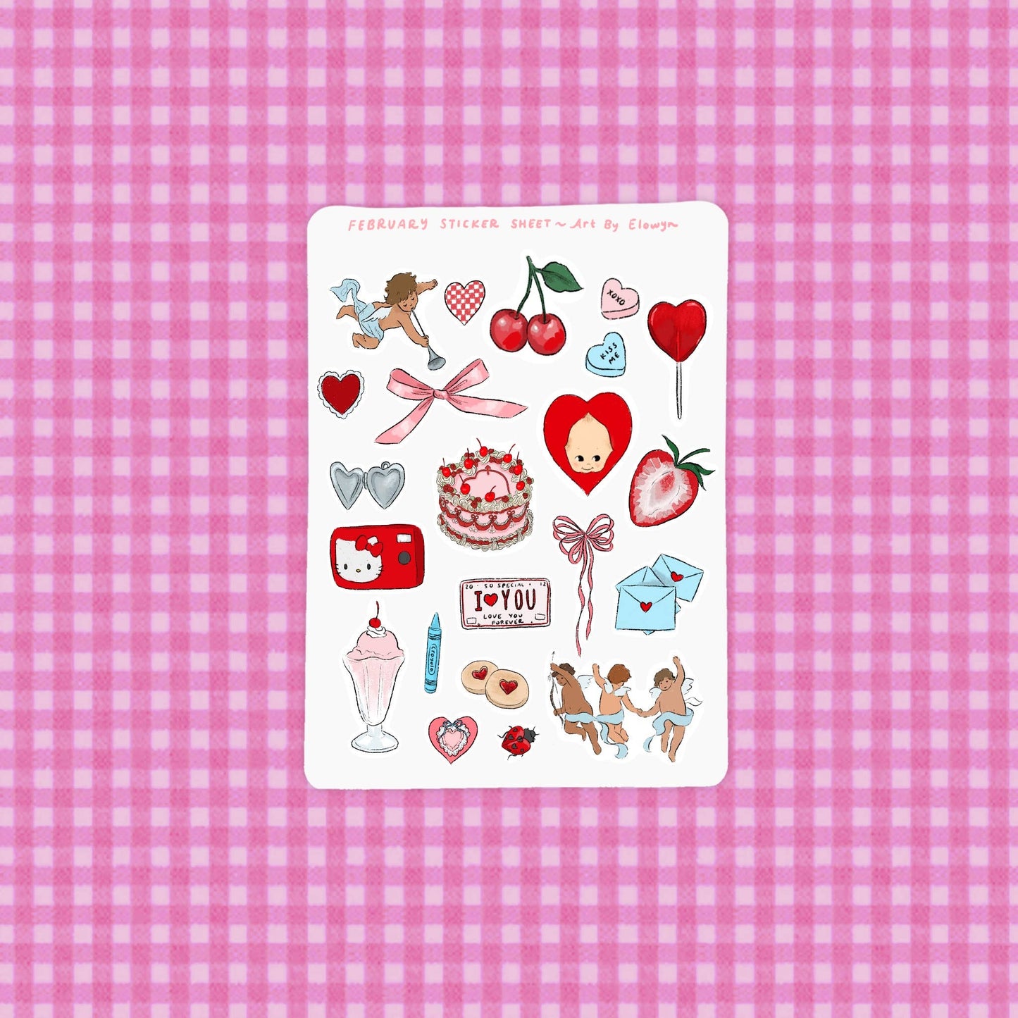 February Valentines Sticker Sheet by Elowyn Makes Art