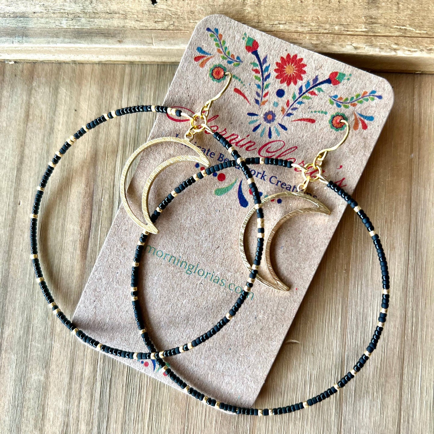 Luna Moon Beaded Hoop Earrings