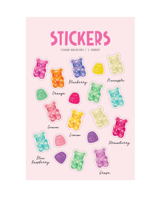 Gummy Bears  Clear Stickers