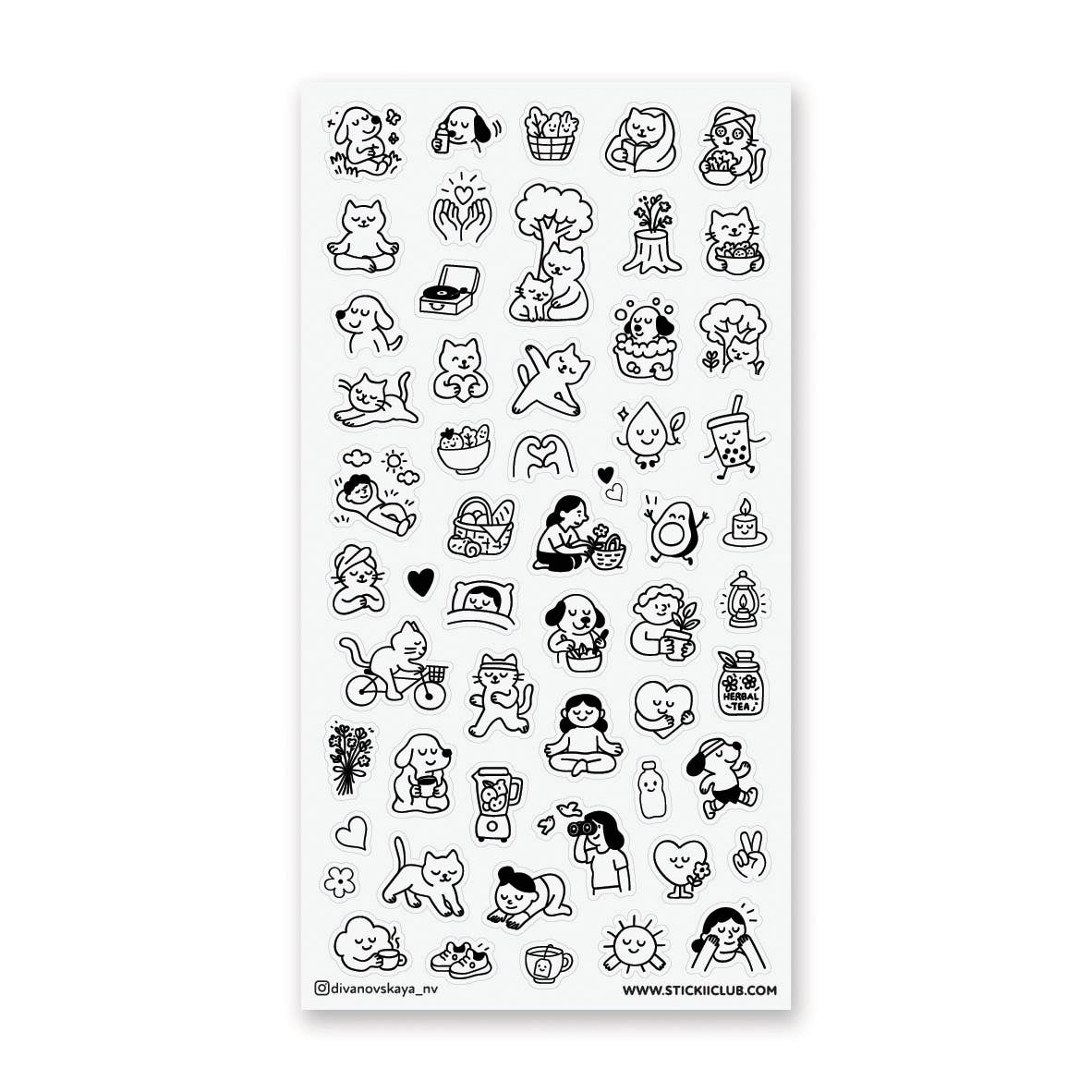 Wellness Doodles Sticker Sheet