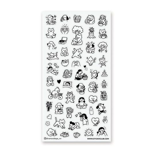 Wellness Doodles Sticker Sheet