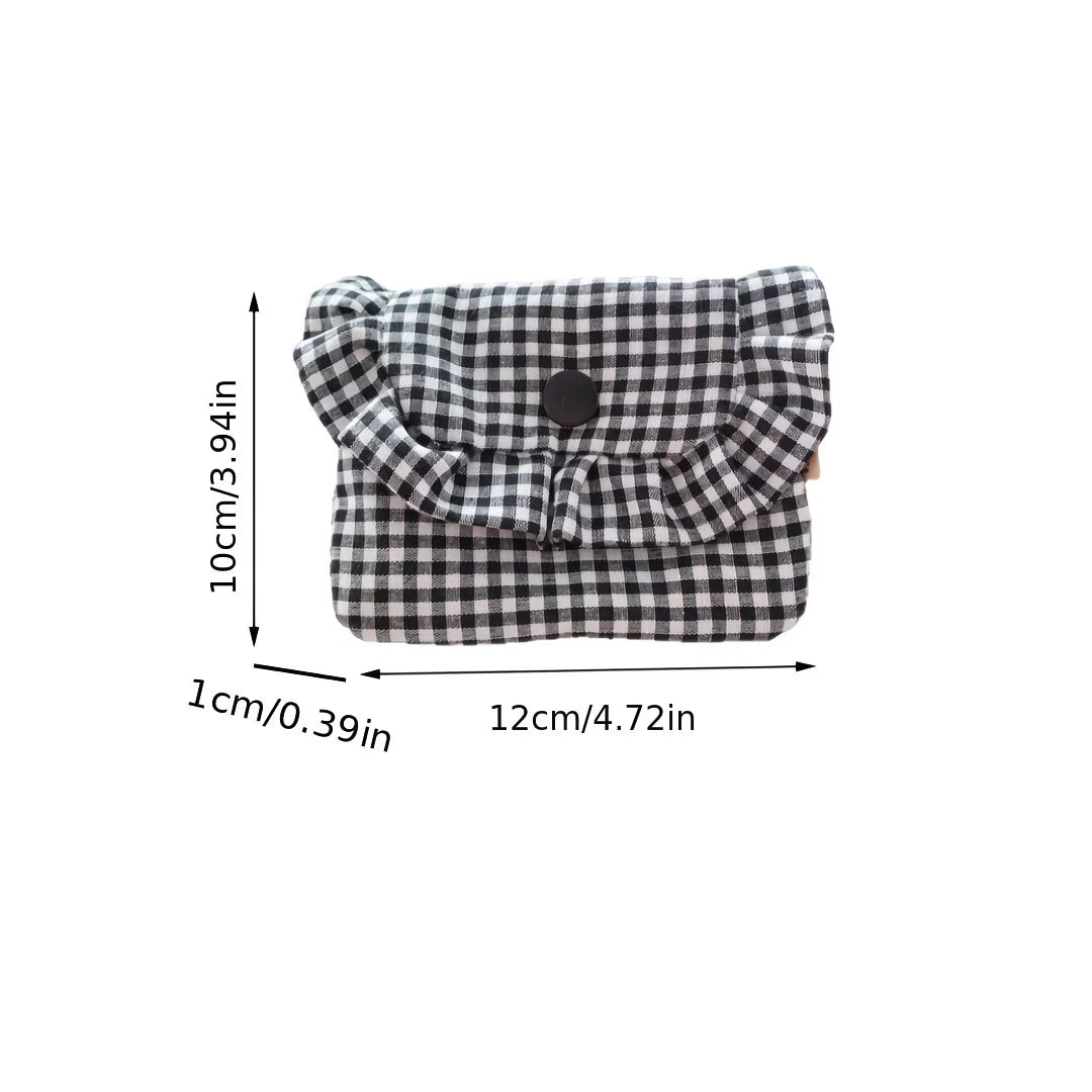 Gingham Print Cloth Coin Purse
