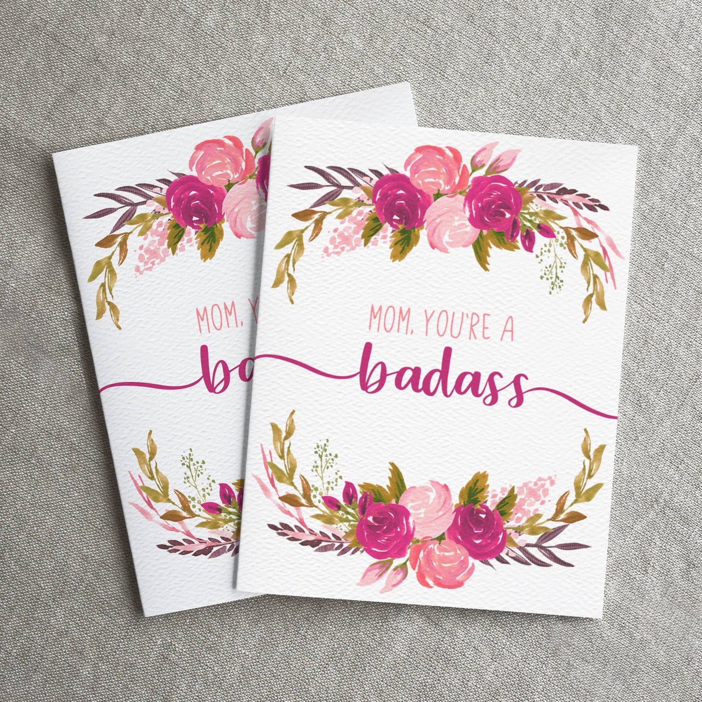 Badass Mom, Birthday Day card for mom, funny, Mother's Day