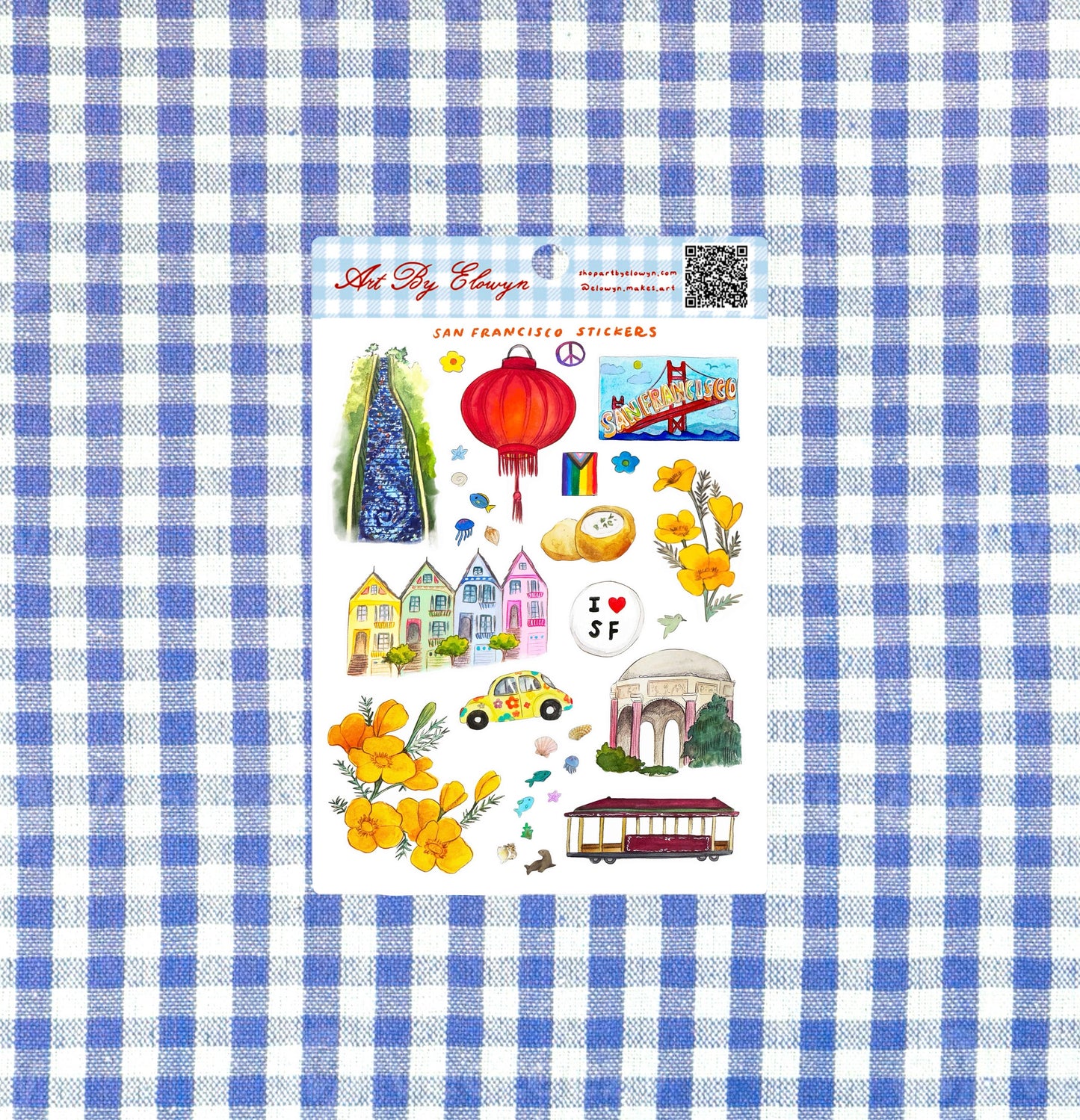 San Francisco Sticker Sheet by Elowyn Makes Art