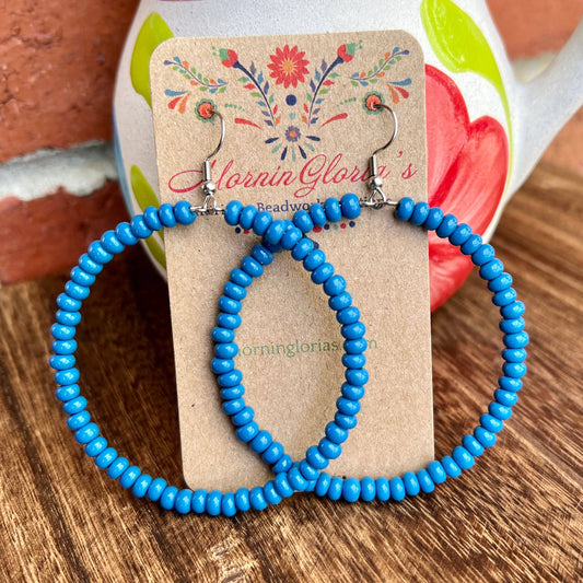 Large Beaded Hoop Earrings