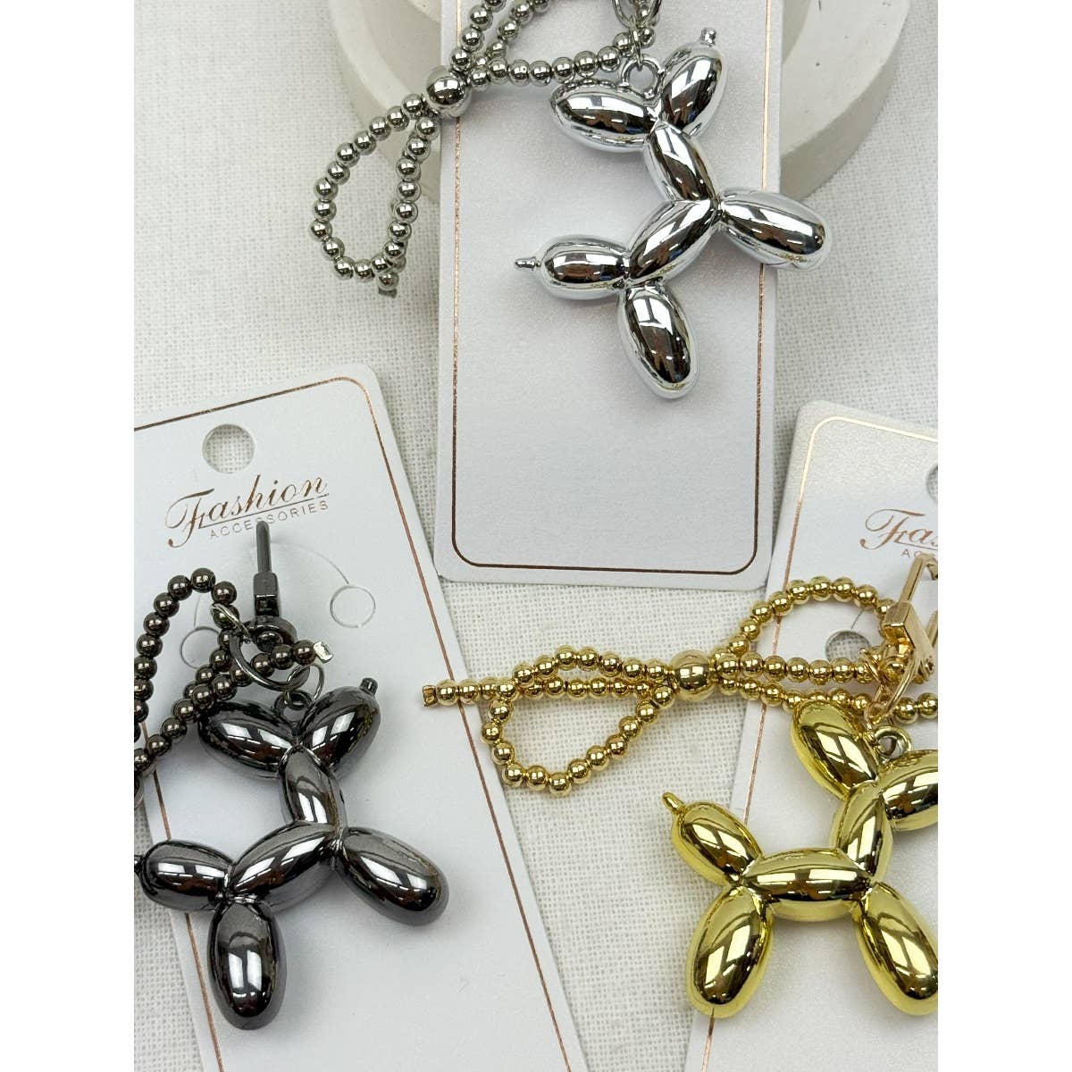Metallic Puppy Theme Keychain